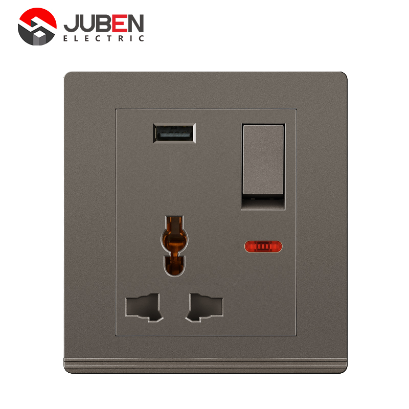 1 GANG+MF SOCKET+USB WITH INDICATOR