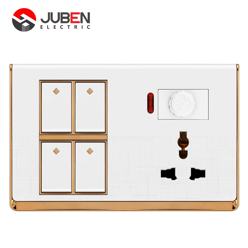 4 GANG SWITCH MFSOCKET AND INDICATOR WITH DIMMER